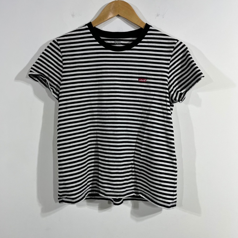 Levis Y2K Fisherman Nautical Striped Retro Ringer T-Shirt Women Small 90s Grunge
